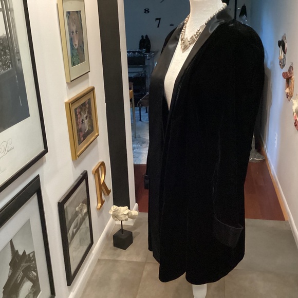 Vintage Patra black velvet/satin open jacket see size dimensions BELOW - Picture 3 of 8